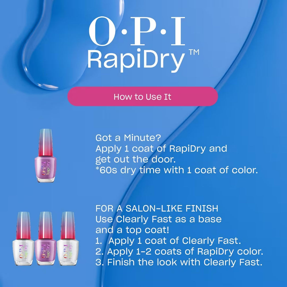 OPI bottle beside a hand for scale, clarifies compact size and travel convenience