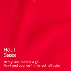 OPI Haul Sass color swatches on fan showing opaque coverage benefit