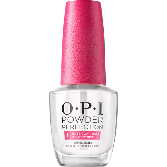 OPI bottle front view showing clear resin base coat and brand