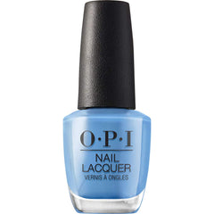 OPI bottle front view showing rich girls & po-boys blue and label benefits