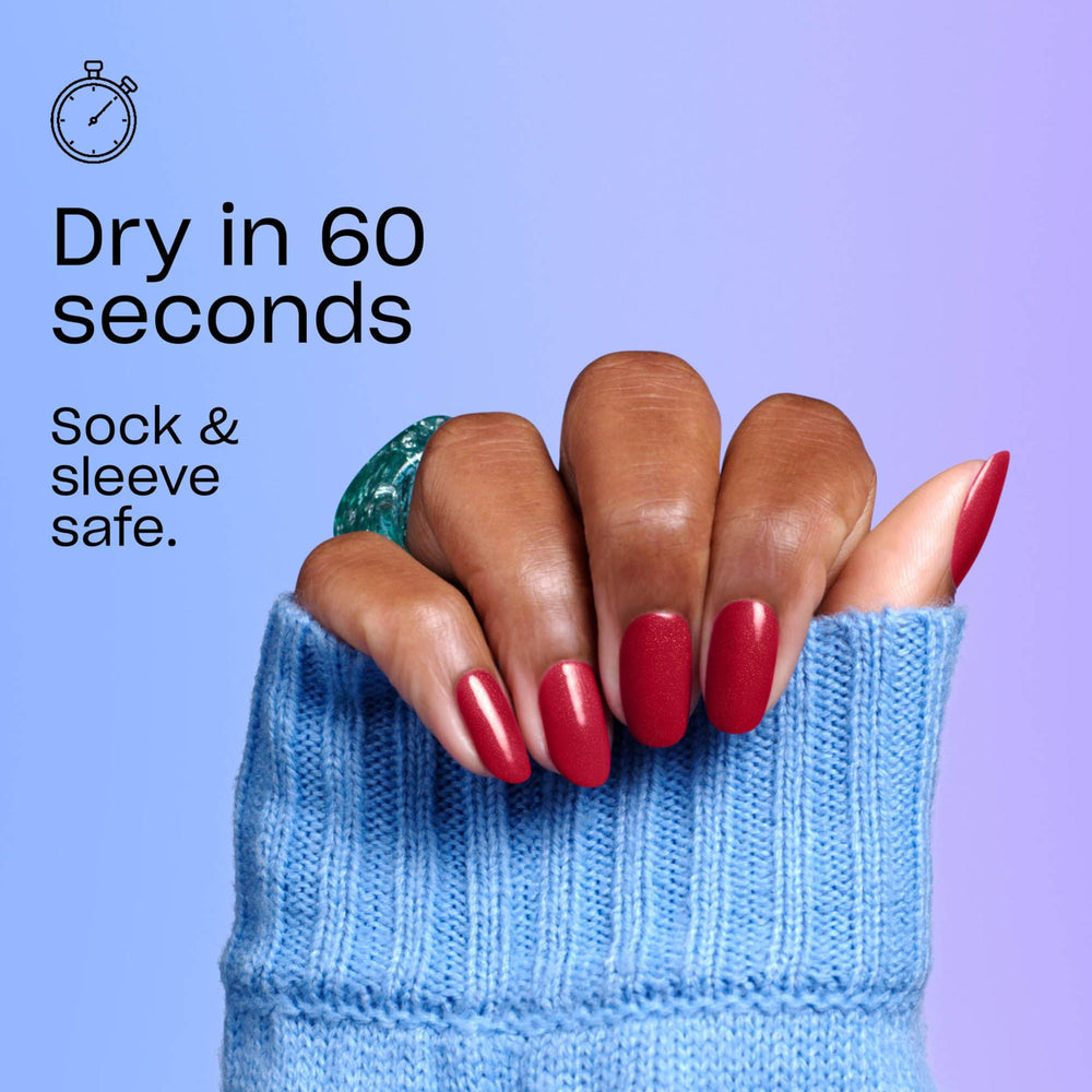 OPI bottle beside a hand for scale demonstrating travel-friendly size benefit