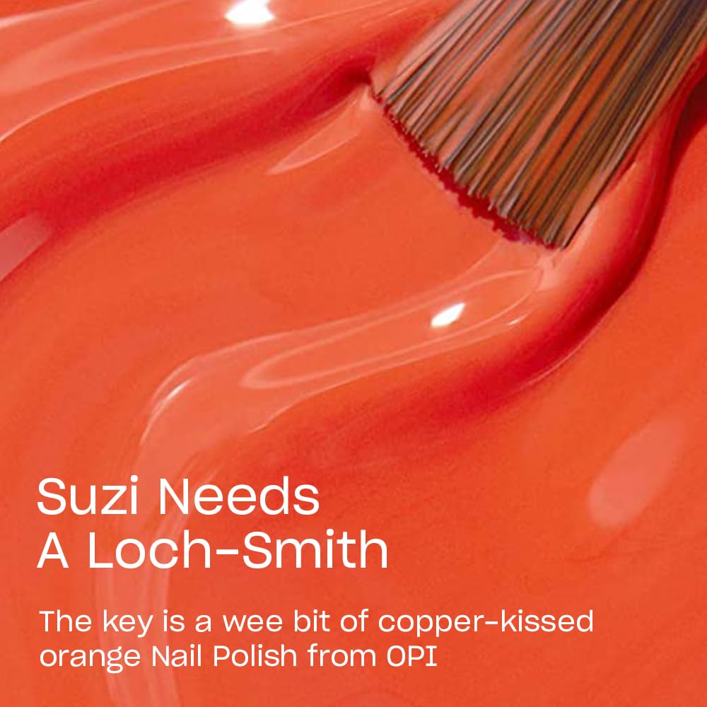 OPI brush stroke of Suzi Needs a Loch-smith displaying smooth opaque coverage benefit