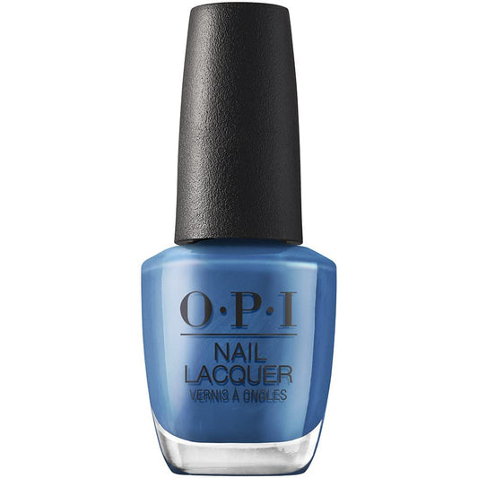 OPI bottle front view showing bright blue pearl shade and glossy finish