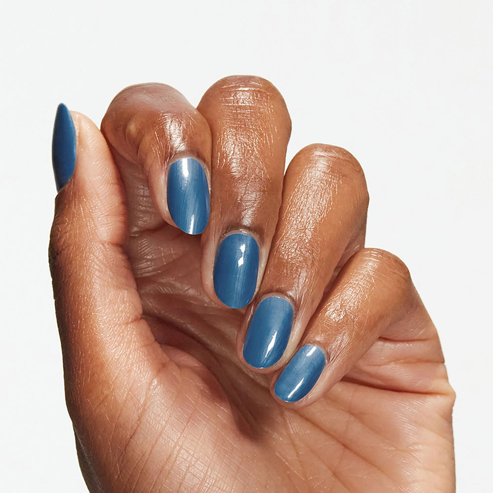Close-up of OPI nail polish texture highlighting chip-resistant finish