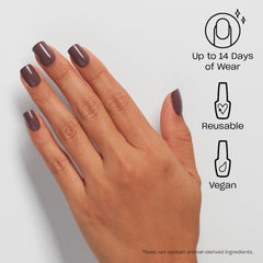OPI close-up of taupe squoval tips highlighting smooth finish