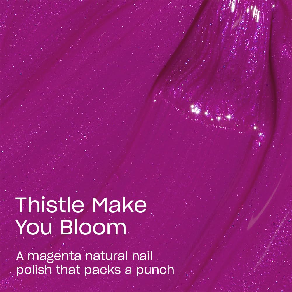 OPI brush loaded with Thistle Make You Bloom showing smooth application benefit