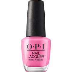 OPI bottle front view showing bright pink color and glossy finish benefit
