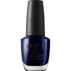 OPI bottle front view showing rich dark-blue shimmer and salon-quality finish