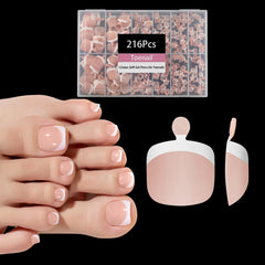 OPkssnails front packaging showcasing 216-piece French toe tips and quick application benefit