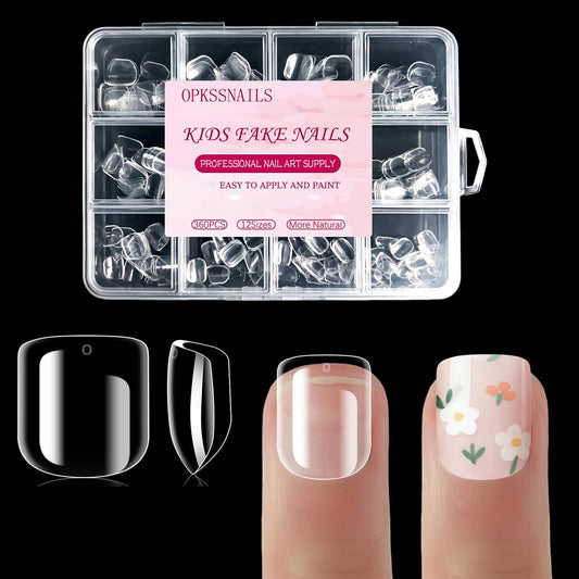 OPkssnails front packaging showing 360-piece kids nail kit and contents benefit quick selection