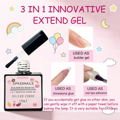 OPkssnails glue bottle and nail file detail demonstrating safe application and shaping advantage