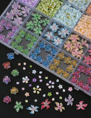 OPMADM charms applied on manicure, demonstrating colorful floral accents for fast nail upgrades