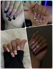 OPMADM flowers applied on prepped nail demonstrating layered 3D floral effect