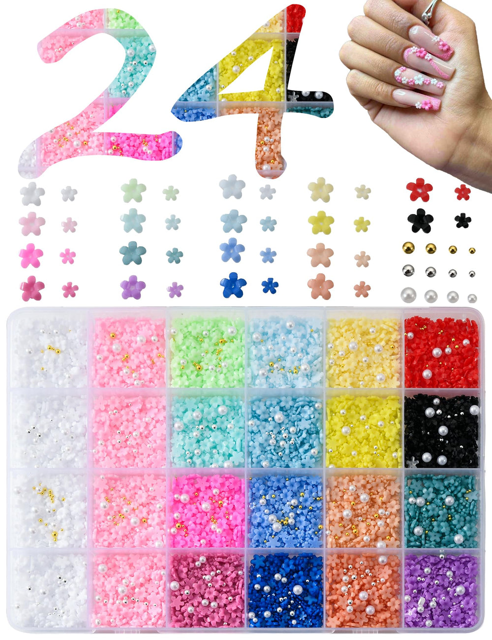 OPMADM front packaging showing 24 grids and organized charms for quick selection