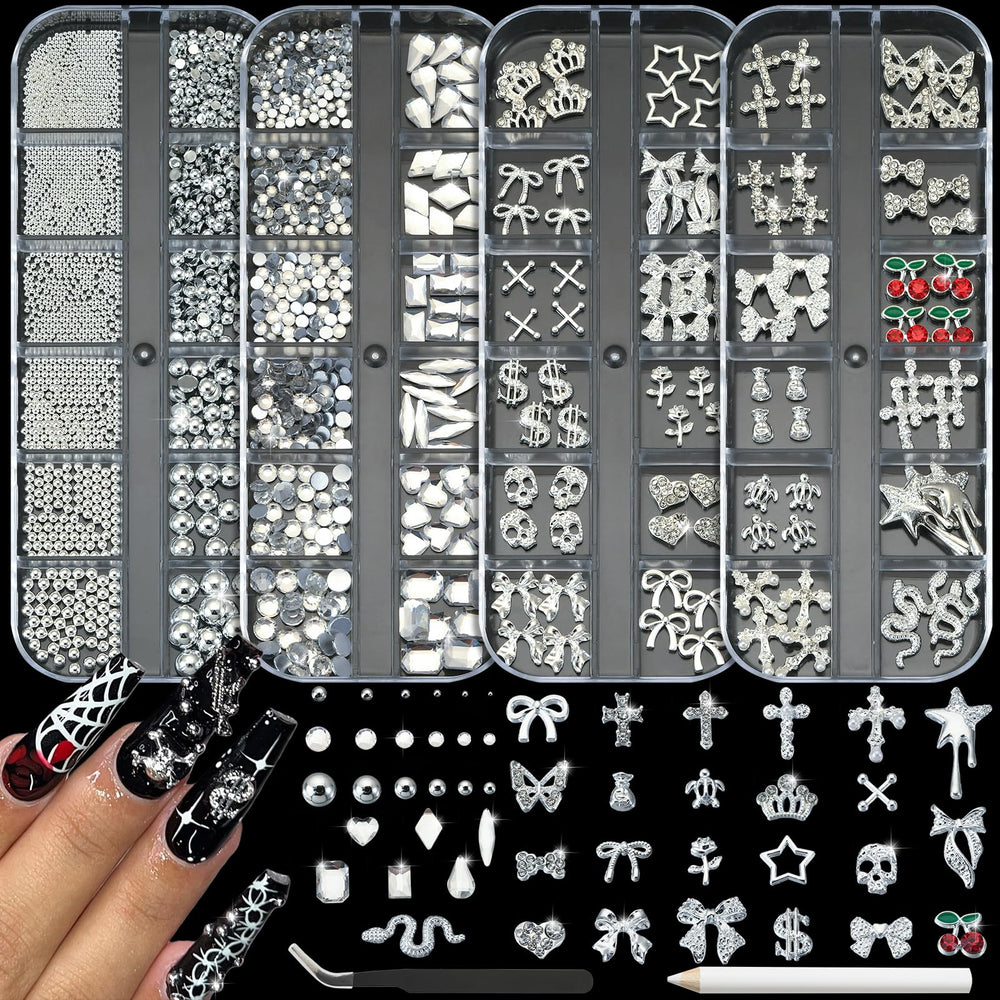 OPMADM front packaging showing four boxes and organized silver charms for convenience