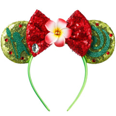 Opzzqz headband front view showing glitter ears and bow, playful accessory