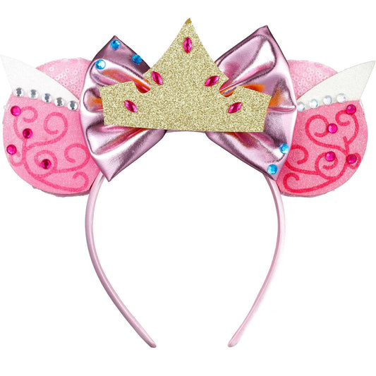Opzzqz headband front view showing glitter ears and bow for instant party flair