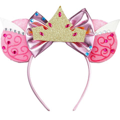Opzzqz headband front view showing glitter ears and bow for instant party flair
