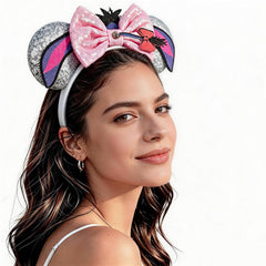 Opzzqz lifestyle image of headband worn at a party demonstrating secure fit and playful style