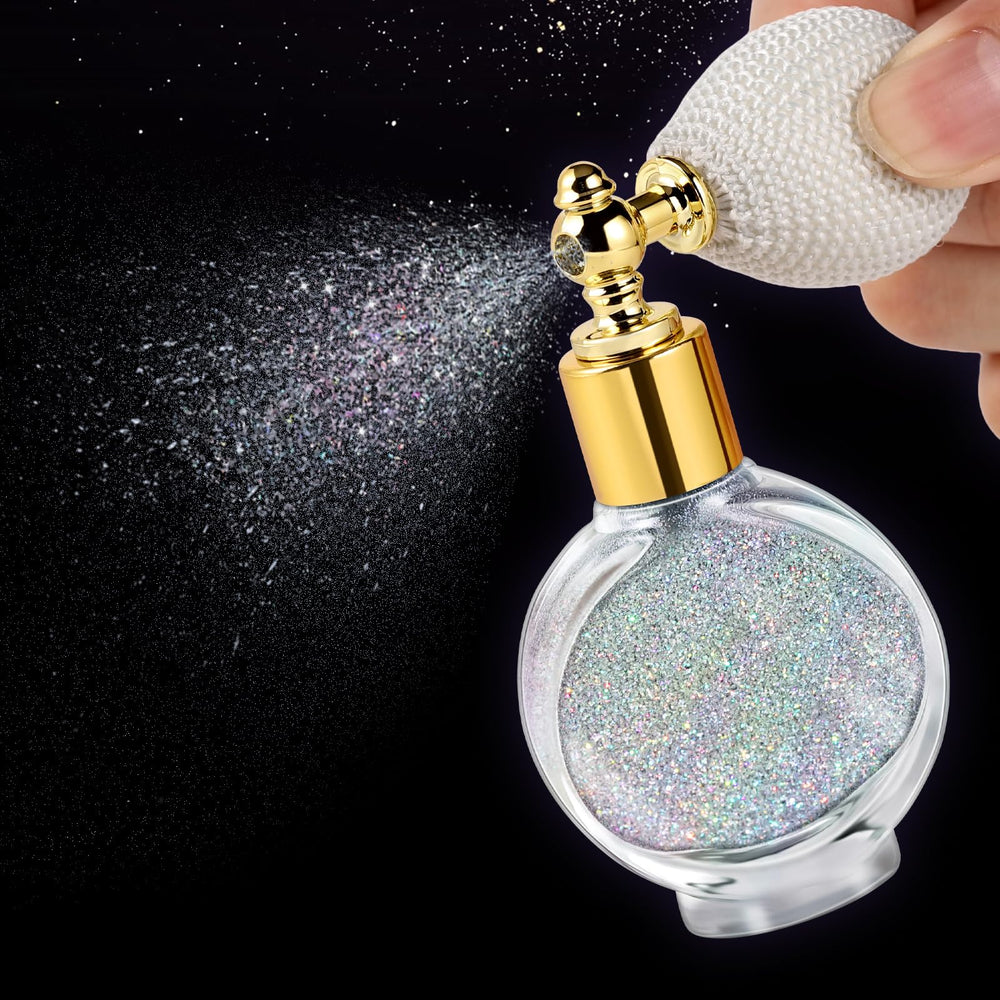 Oranllow glitter on forearm showing holographic sheen and buildable sparkle benefit