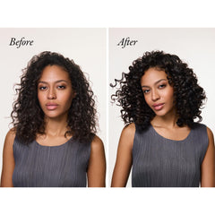 Applying Oribe conditioner in hands to demonstrate easy distribution and detangling