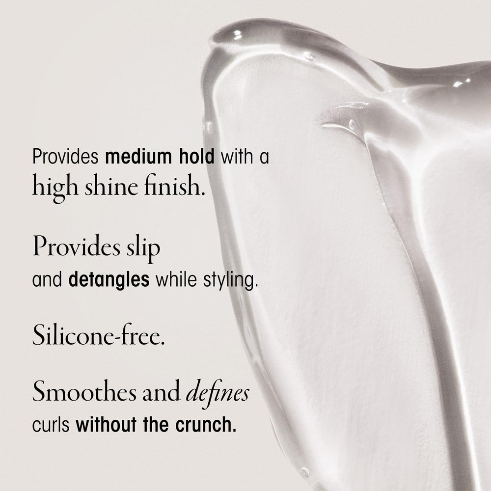Oribe curl gel with macadamia and apricot oils highlighting nourishing ingredients benefit