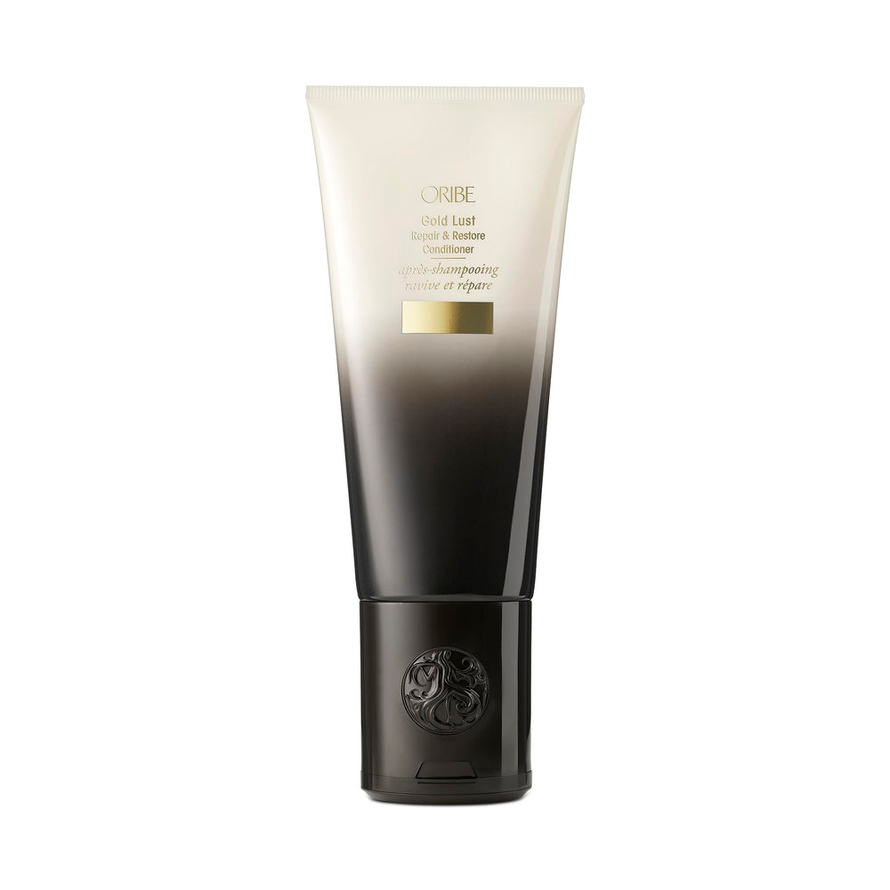 Oribe Gold Lust conditioner front bottle shows premium packaging and salon-quality appeal