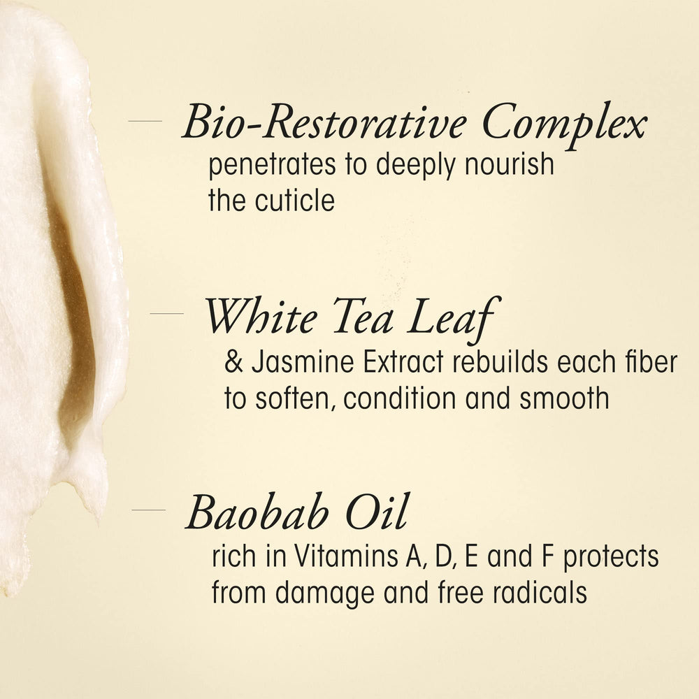 Oribe Gold Lust Mask close-up ingredient panel highlighting reparative actives