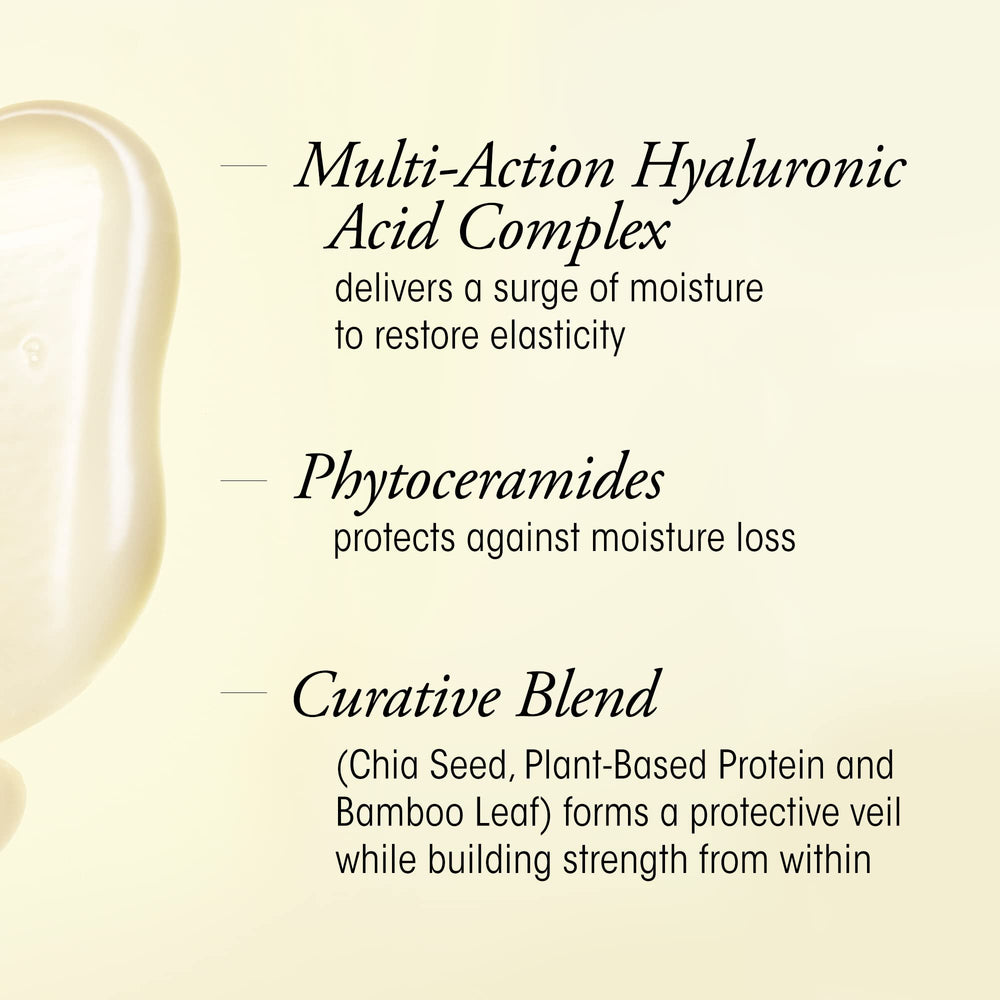 Oribe treatment serum pump close-up showing fast-absorbing formula