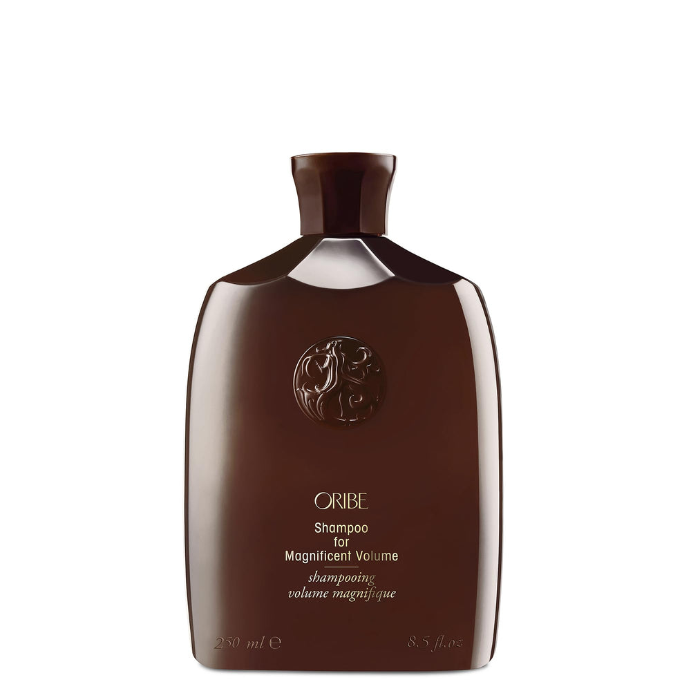 Oribe front bottle showing elegant label and volume benefits