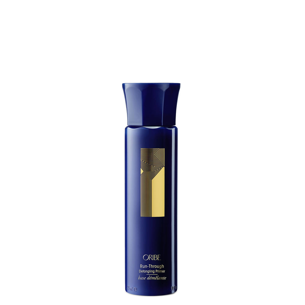 Oribe Run-Through front packaging showing bottle and label benefits
