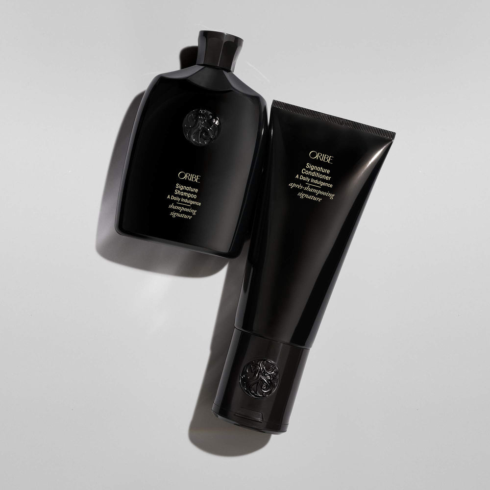 Oribe signature shampoo scent notes with botanicals illustrating aromatic luxury benefit