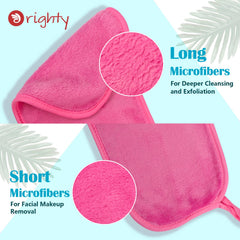 Orighty cloth in use removing makeup with water for quick, gentle cleansing