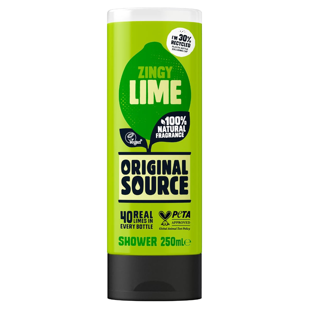 Original Source front packaging showing 250 ml bottle and zesty label benefit: clear product identity
