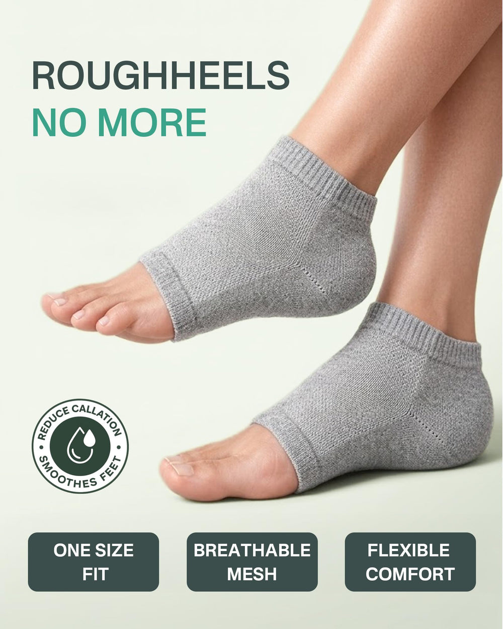 Originbuty two socks shown on hand for scale, demonstrates compact travel-friendly size