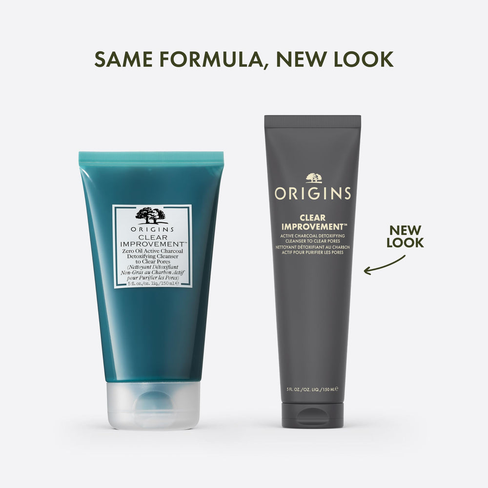 Origins charcoal gel texture close-up highlighting purifying ingredients and texture