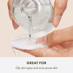 Origins toner pouring texture demonstrating lightweight, non-greasy finish