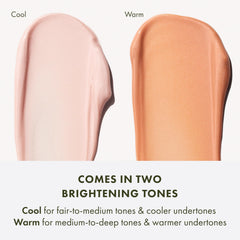 Origins GinZing before and after under-eye comparison showing reduced darkness and refreshed look