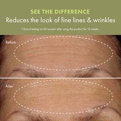 Origins Plantscription applied to neck and jawline showing targeted lift and smoothing benefit