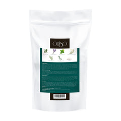 ORISO open jar texture of salts and botanicals showing soothing minerals