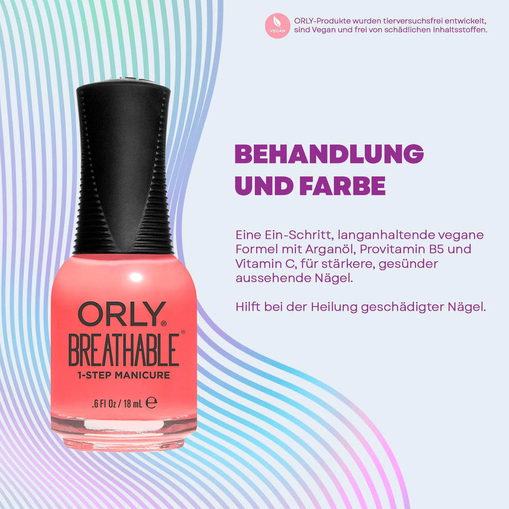 Orly bottle held in hand to show size and travel-friendly 0.6 oz