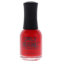 Orly bottle front view showing Cherry Bomb color and easy use benefit