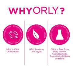 Orly brush applying clear coat on nail tip for high shine and smooth finish