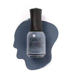 Orly De-Stressed Denim nail swatch on hand showing polished finish and hydrated nails benefit