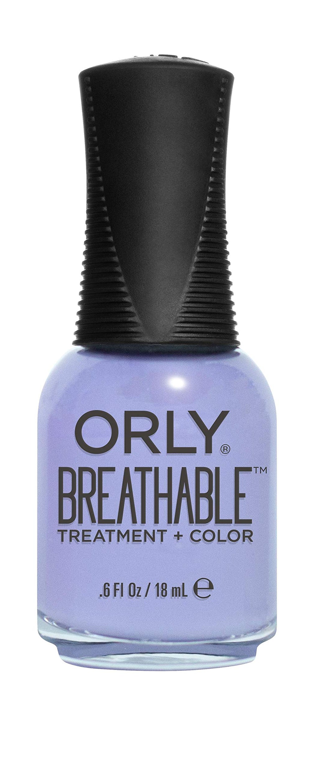 Orly Just Breathe front bottle showing periwinkle creme and benefits