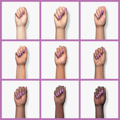Orly Kaleidoscope Eyes on polished nails in lifestyle setting, showcasing durable shine