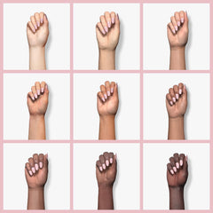 Hands wearing Orly Kiss Me I'm Kind in lifestyle setting for polished look