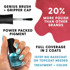 Orly brush stroke close-up revealing smooth formula and even application benefit