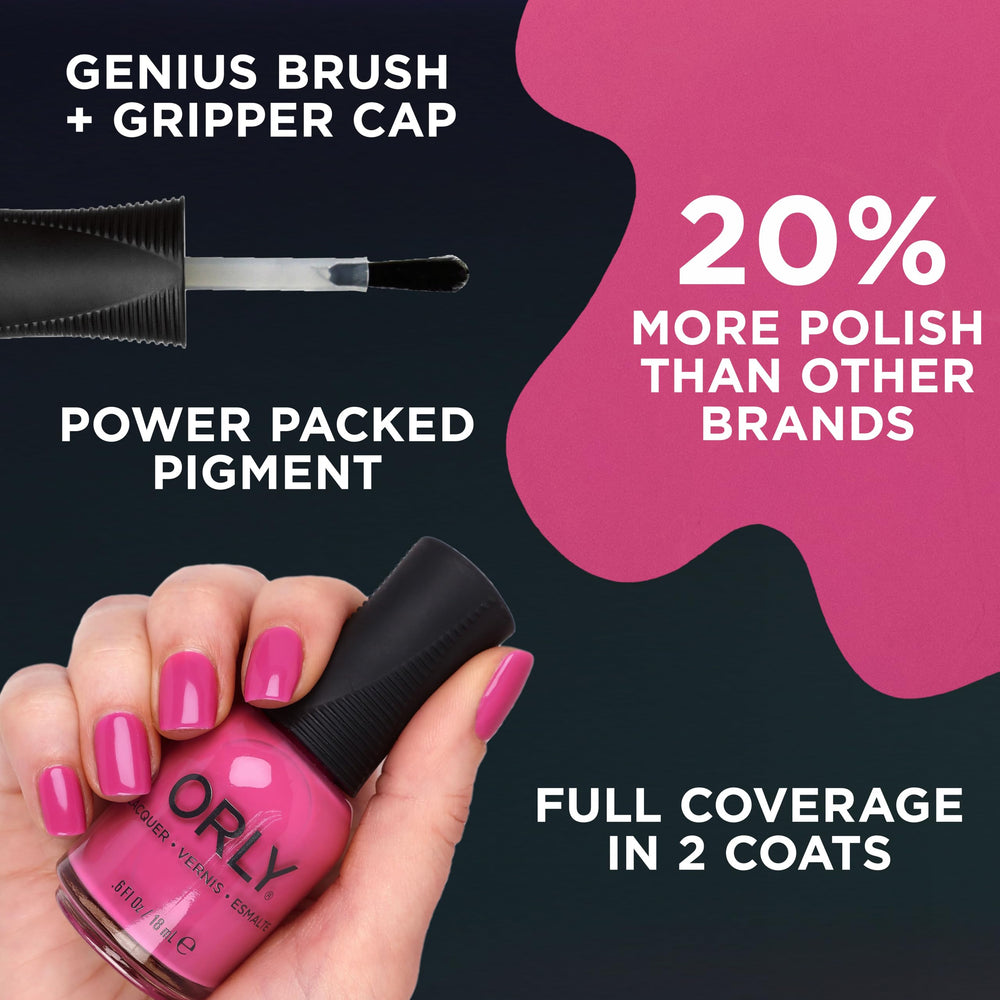 Orly most definitely close-up nail swatch showing opaque finish and benefit vibrant color
