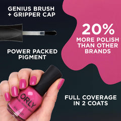 Orly most definitely close-up nail swatch showing opaque finish and benefit vibrant color